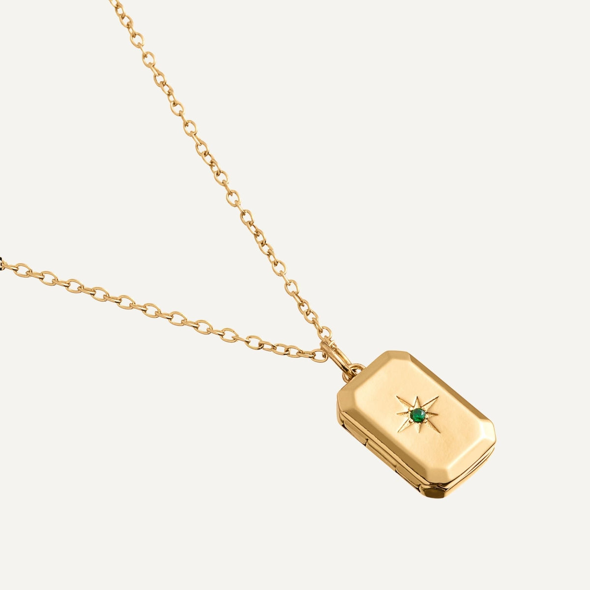 Colar medalhão com pedra de nascimento acabamento dourado e prateado porta-foto