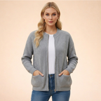 Cardigan feminino de tricô macio corte regular em diversas cores