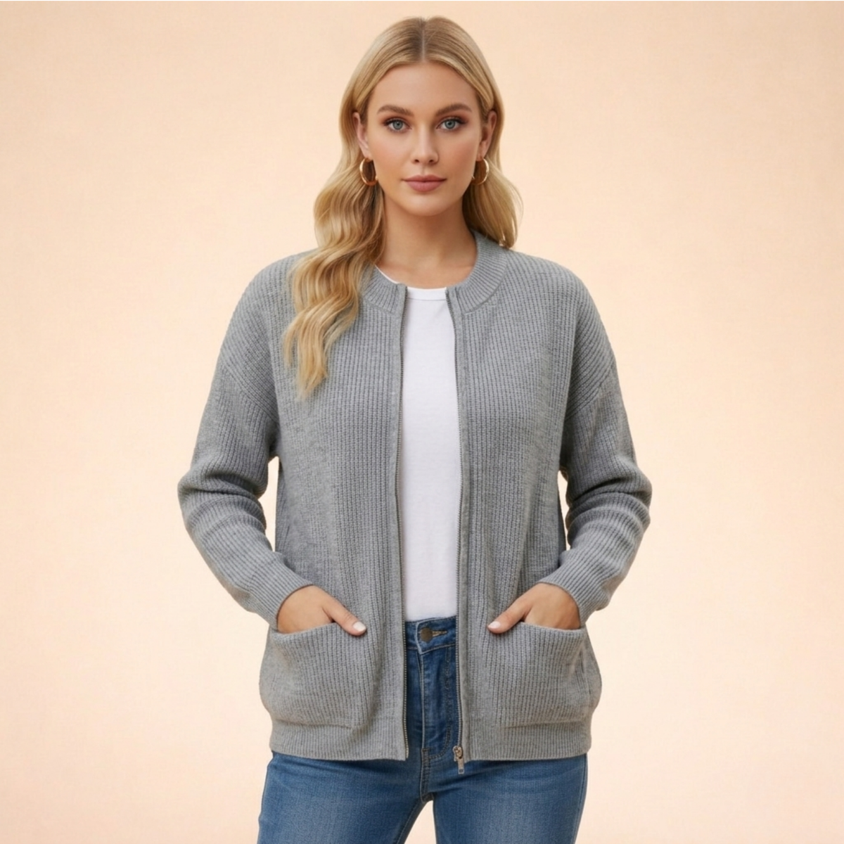Cardigan feminino de tricô macio corte regular em diversas cores