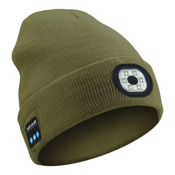 Gorro Bluetooth LED 3 em 1 unissex com luz e altifalante integrado