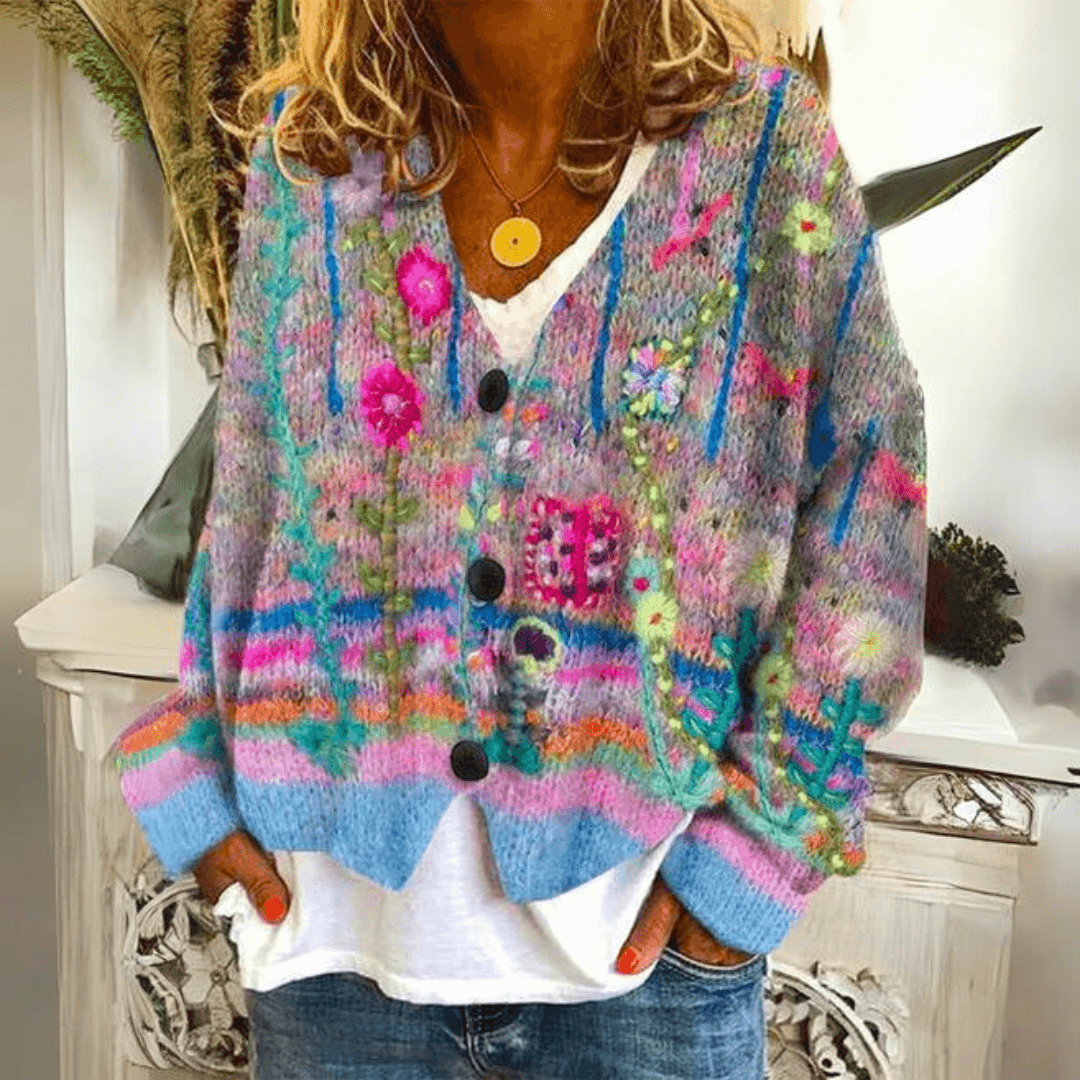 Cardigan tricot caxemira feminino oversized corte relaxado frente aberta