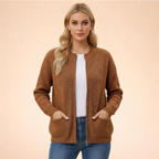 Cardigan feminino de tricô macio corte regular em diversas cores