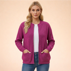 Cardigan feminino de tricô macio corte regular em diversas cores
