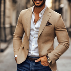 Blazer masculino slim fit dois botões com lapela clássica