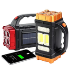 Lanterna Solar 3 em 1 com powerbank integrado e iluminação LED, compacta e resistente à água