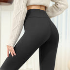 Leggings térmicas forradas para mulher cintura alta opacas para inverno