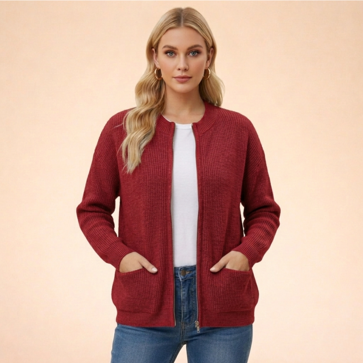 Cardigan feminino de tricô macio corte regular em diversas cores