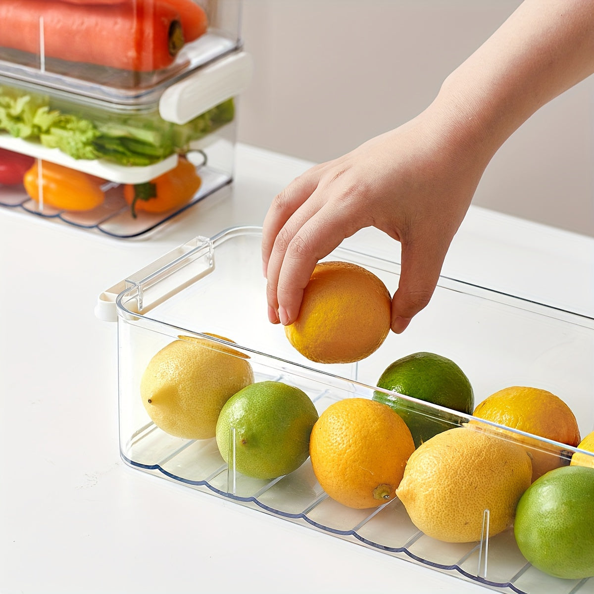 Caixa de armazenamento para frigorífico em PET alimentar, camada simples ou dupla