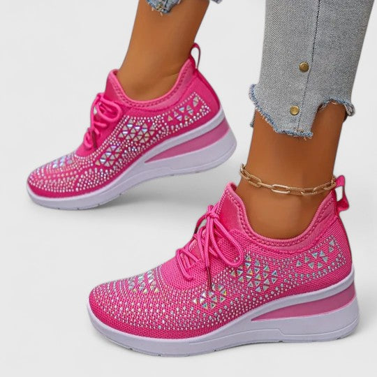 Sapatos ortopédicos femininos bico largo com suporte de arco e sola ergonómica
