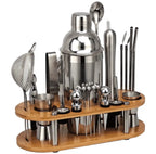Kit de bartender profissional 23 peças com coqueteleira em aço inox