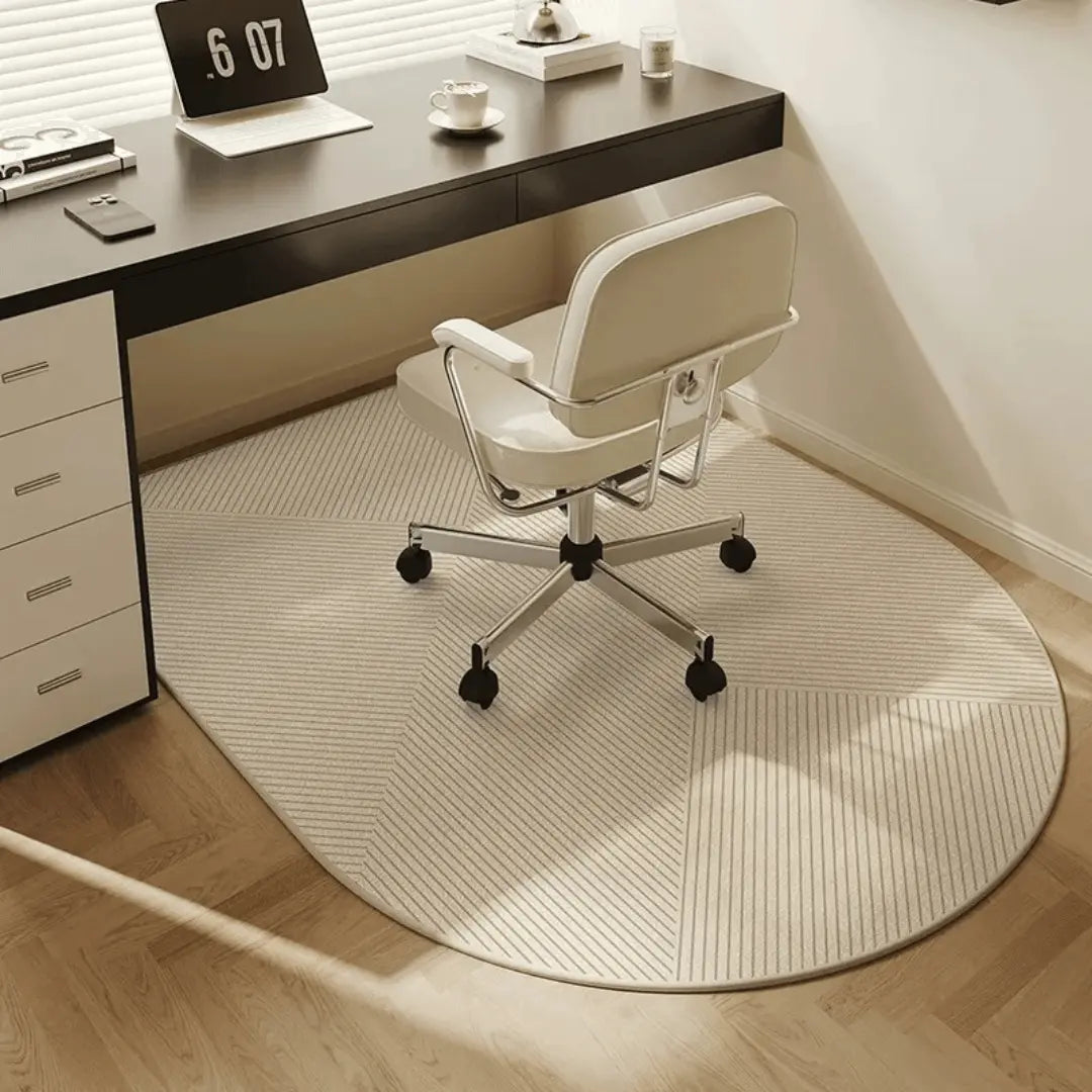 Tapete para cadeira de escritório antiderrapante com proteção de piso em poliéster, design geométrico