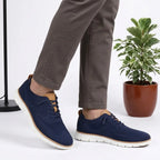 Sapato ortopédico masculino knit derby antiderrapante com suporte de arco