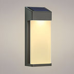 Candeeiros solares de parede LED retangulares, impermeável IP44, cor preta, conjunto de 2 unidades