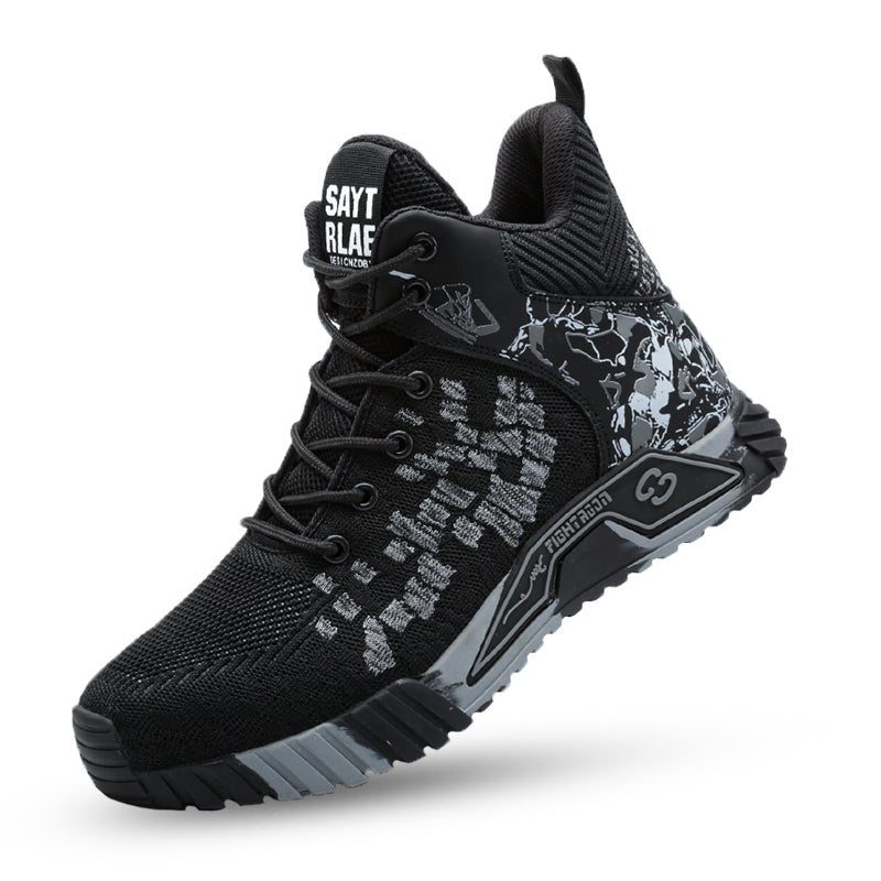 Sapatos de segurança com biqueira de aço e sola antiperforação Kevlar, leves e respiráveis