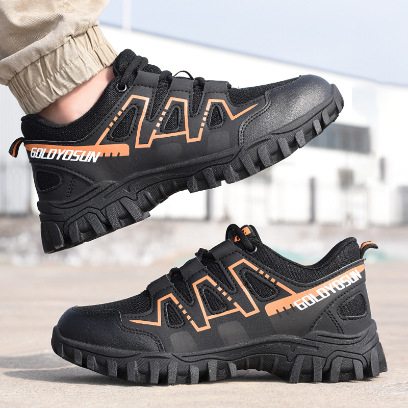 Sapatos de segurança com biqueira de aço leves e antiderrapantes, proteção anti-esmagamento e sola Kevlar