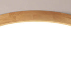 Plafão LED redondo em madeira maciça, estilo nórdico ultra-fino regulável, Ø30 cm
