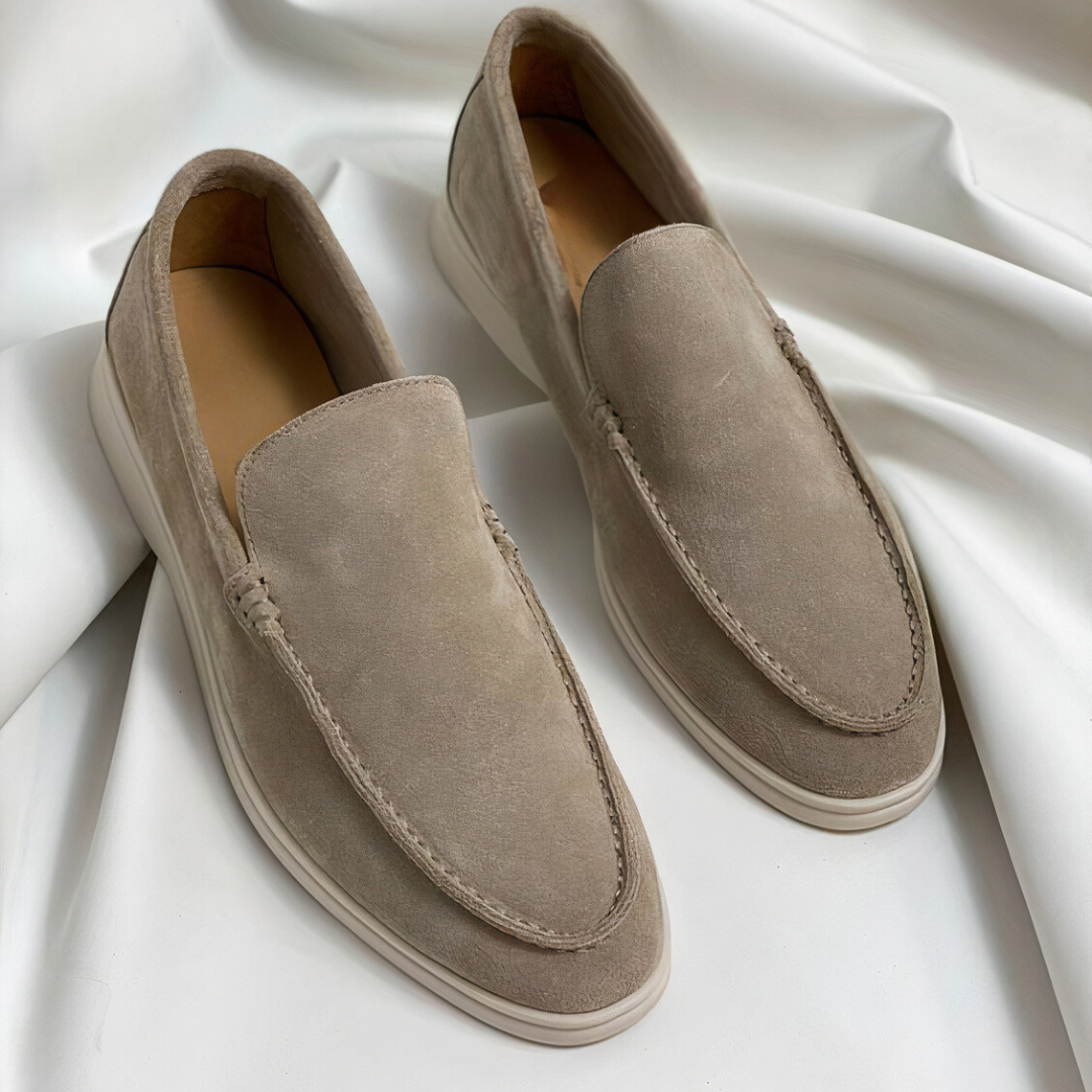Loafers vintage homem clássicos slip-on com costura artesanal