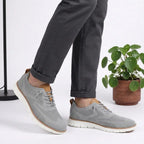 Sapato ortopédico masculino knit derby antiderrapante com suporte de arco