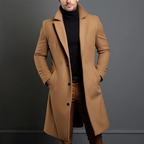 Casaco de lã masculino corte clássico quente para outono e inverno