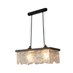 Lustre de teto em vidro e ferro preto com 3 temperaturas de cor, ideal para sala de jantar, casquilho E27