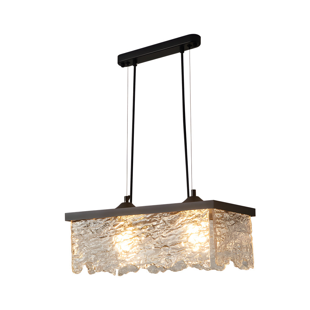 Lustre de teto em vidro e ferro preto com 3 temperaturas de cor, ideal para sala de jantar, casquilho E27