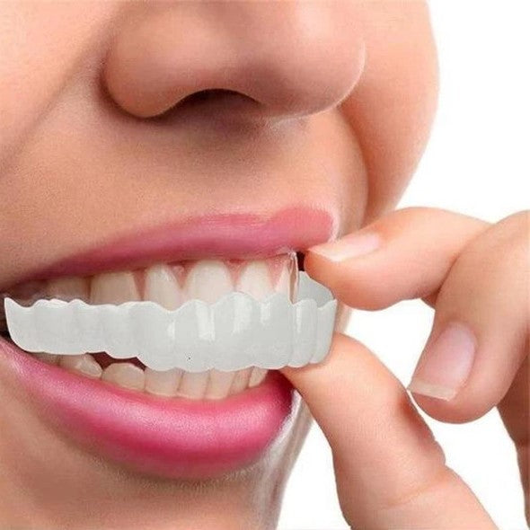 Facetas dentárias clip-on superiores e inferiores em silicone de grau médico