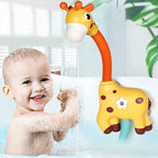Brinquedo de banho girafa chuveiro interativo para bebés com jogo de água e luzes coloridas