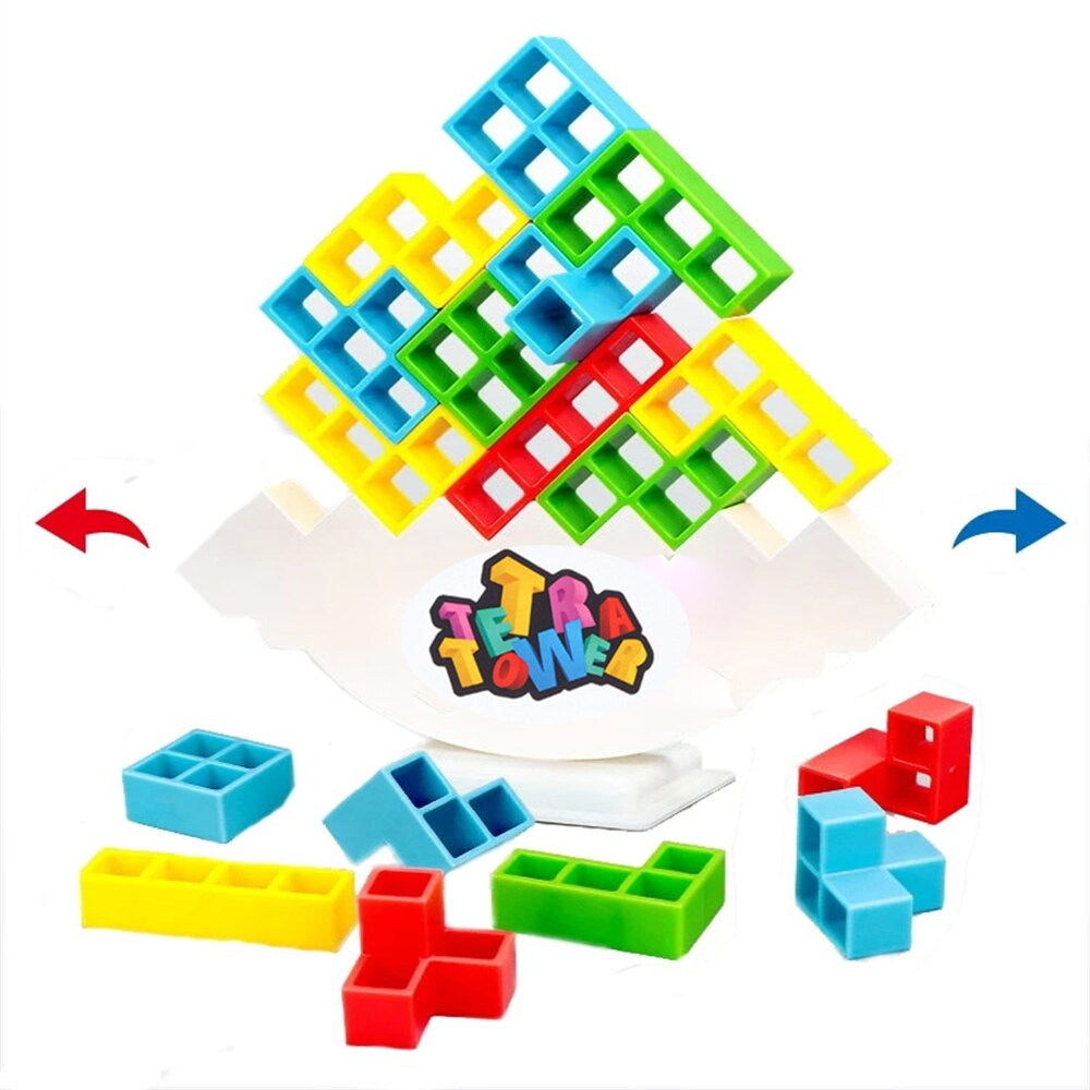 Torre de Equilíbrio Puzzle jogo de construção 3D com blocos coloridos para crianças