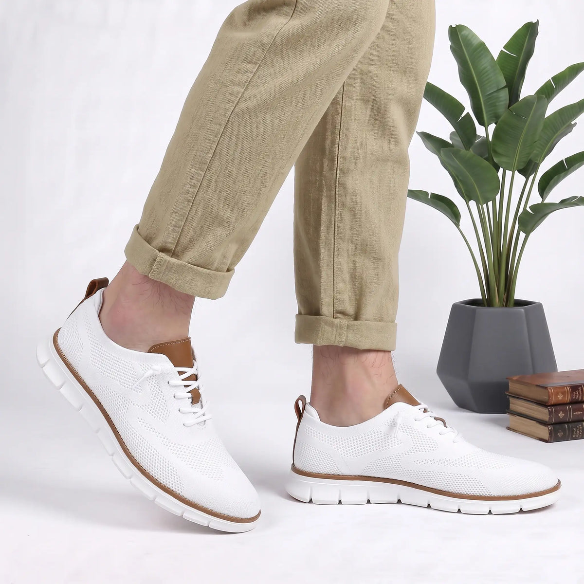Sapato ortopédico masculino knit derby antiderrapante com suporte de arco