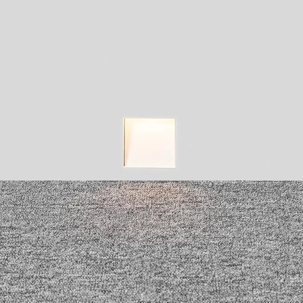 Luz de parede LED embutida com painel perfurado e sensor de movimento, 3W, para corredor e escadas