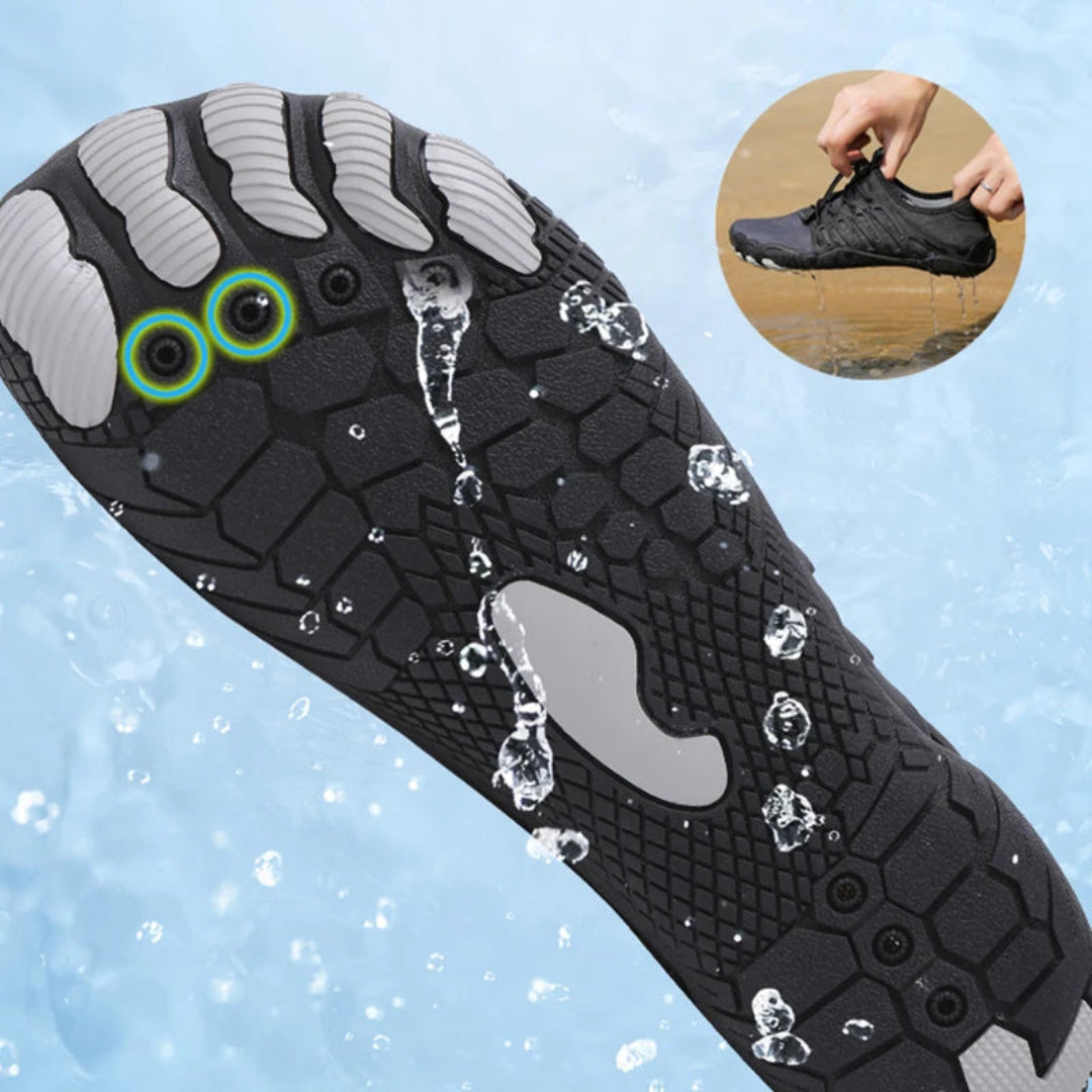 Sapatos descalços ergonômicos com sola flexível e material respirável