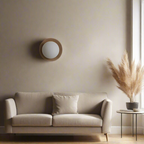 Aplique de parede redondo escandinavo para sala de estar, design minimalista circular