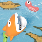 Jogo de pesca no banho magnético com peixinhos coloridos flutuantes e cana, educativo para crianças