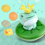 Brinquedo de banho fonte sapo elétrica para bebés, diversão na banheira