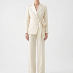 Fato feminino 2 peças blazer e calça elegante para escritório, conjunto profissional