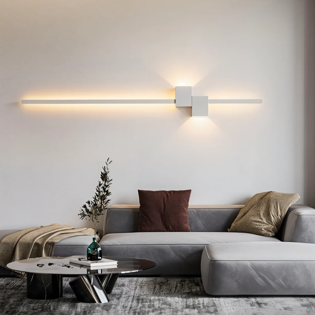 Candeeiro de parede LED minimalista em alumínio, design moderno para interior