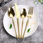 Conjunto de talheres em aço inoxidável 24 peças, elegante e resistente, várias cores