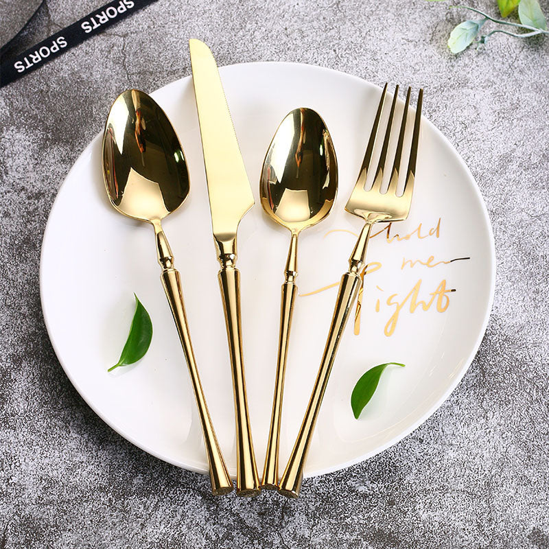 Conjunto de talheres em aço inoxidável 24 peças, elegante e resistente, várias cores