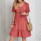 Vestido feminino com camadas modelador midi drapeado