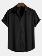 Conjunto masculino de verão manga curta com calças coordenadas, tecido respirável regular fit