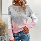 Camisola de malha folgada feminina casual corte solto
