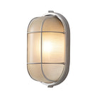 Candeeiro de parede exterior retro industrial oval e redondo em alumínio fundido com abajur de vidro E27