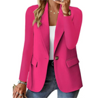 Blazer feminino manga longa casual em várias cores