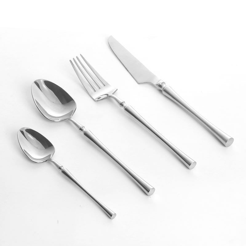 Conjunto de talheres em aço inoxidável 24 peças, elegante e resistente, várias cores