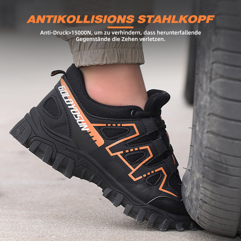 Sapatos de segurança com biqueira de aço leves e antiderrapantes, proteção anti-esmagamento e sola Kevlar