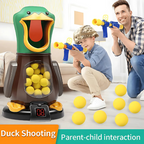 Jogo de tiro com pato andador, pistola de ar e balas macias com luzes e movimento