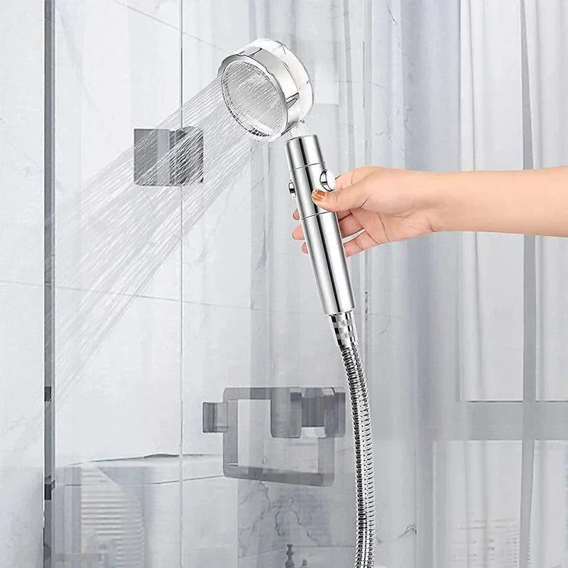 Chuveiro rotativo 360° de alta pressão com filtro e botão ON/OFF, economia de água