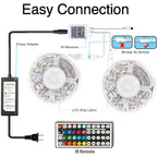 Fita LED 10m RGB com controlo remoto 44 teclas, 16 cores, iluminação interior
