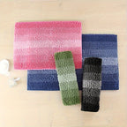 Tapete de banho em chenille antiderrapante e absorvente, lavável à máquina