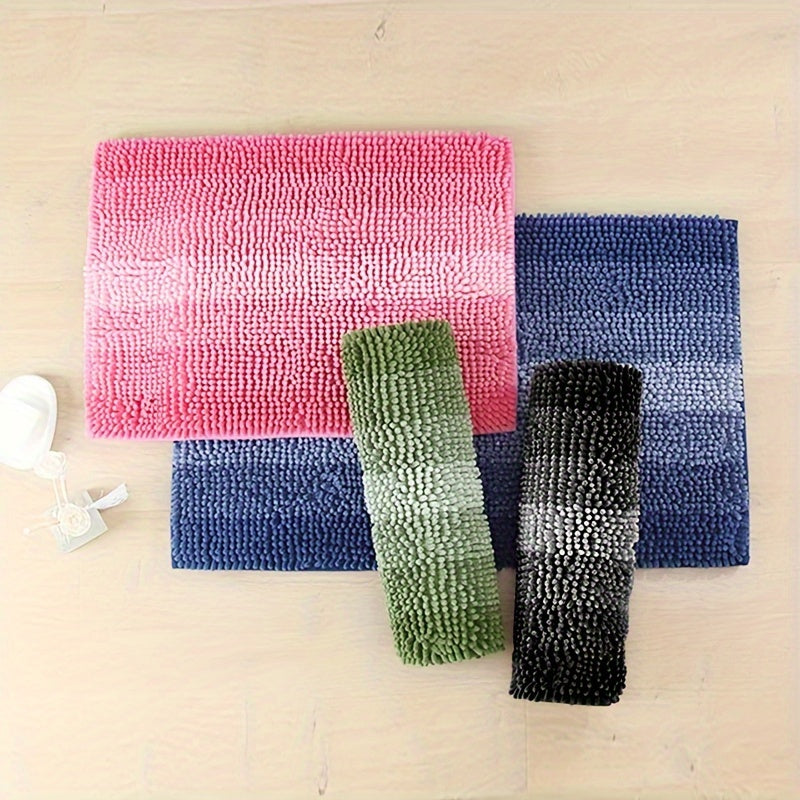 Tapete de banho em chenille antiderrapante e absorvente, lavável à máquina